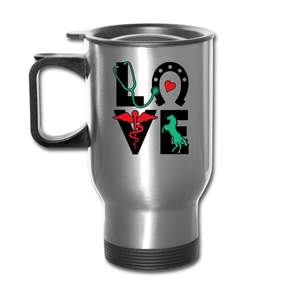 Equine Vet Love 14oz Travel Mug-Travel Mug | BestSub B4QC2-I love Veterinary