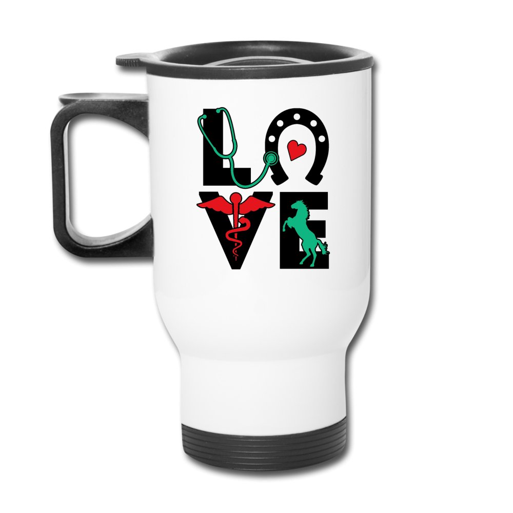 Equine Vet Love 14oz Travel Mug-Travel Mug | BestSub B4QC2-I love Veterinary