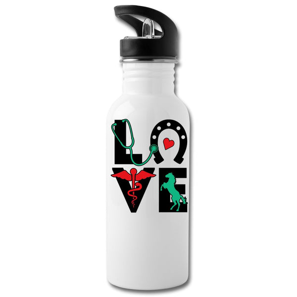 Equine Vet Love 20oz Water Bottle-Water Bottle | BestSub BLH1-2-I love Veterinary