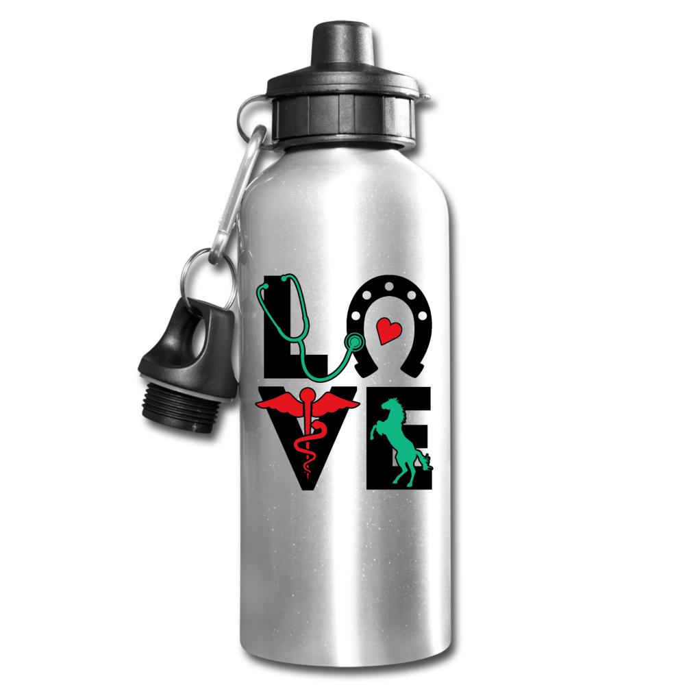 Equine Vet Love 20oz Water Bottle-Water Bottle | BestSub BLH1-2-I love Veterinary