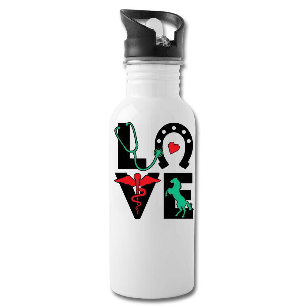 Equine Vet Love 20oz Water Bottle-Water Bottle | BestSub BLH1-2-I love Veterinary