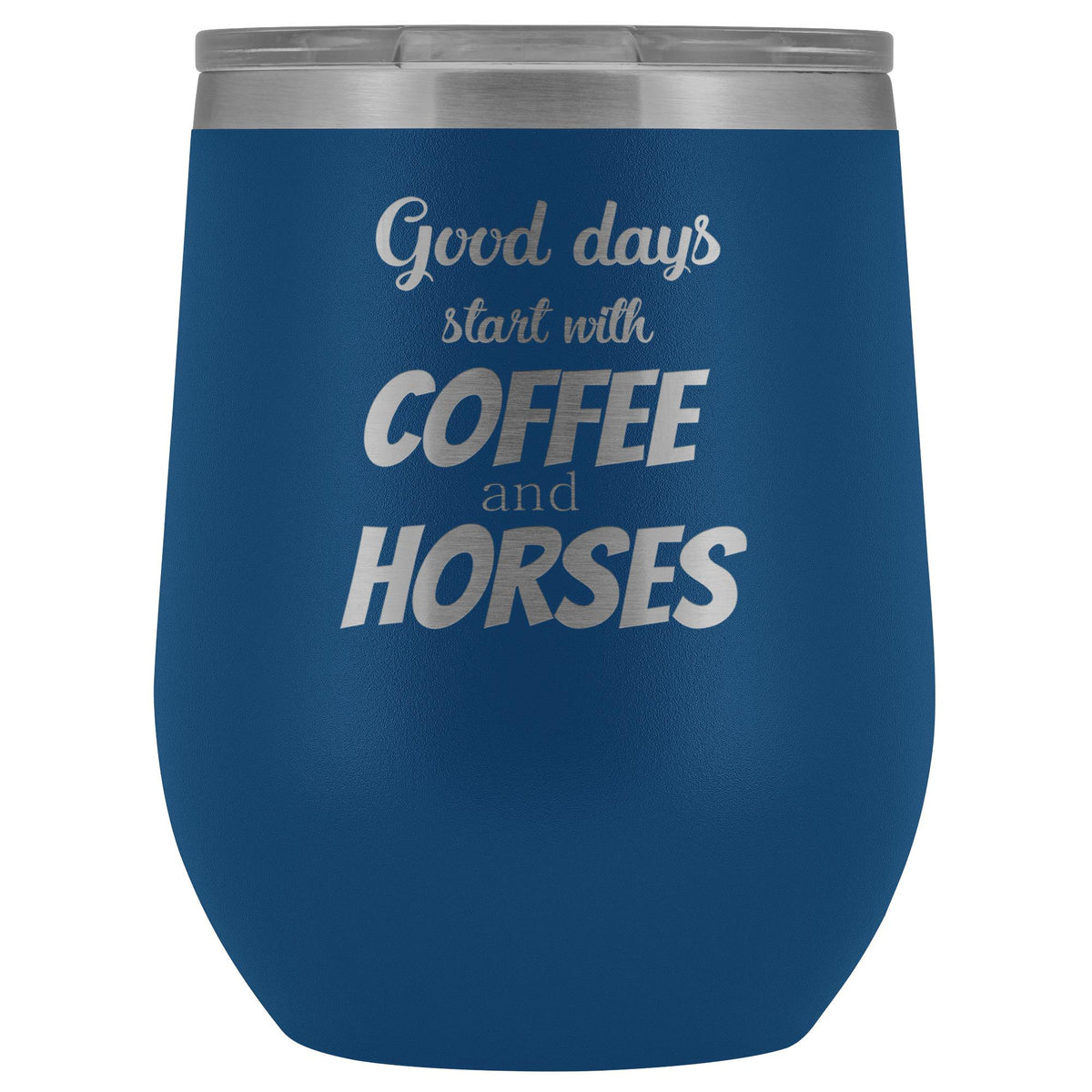 Equine Veterinarian - Coffee and horses 12oz Vacuum Tumbler-Wine Tumbler-I love Veterinary