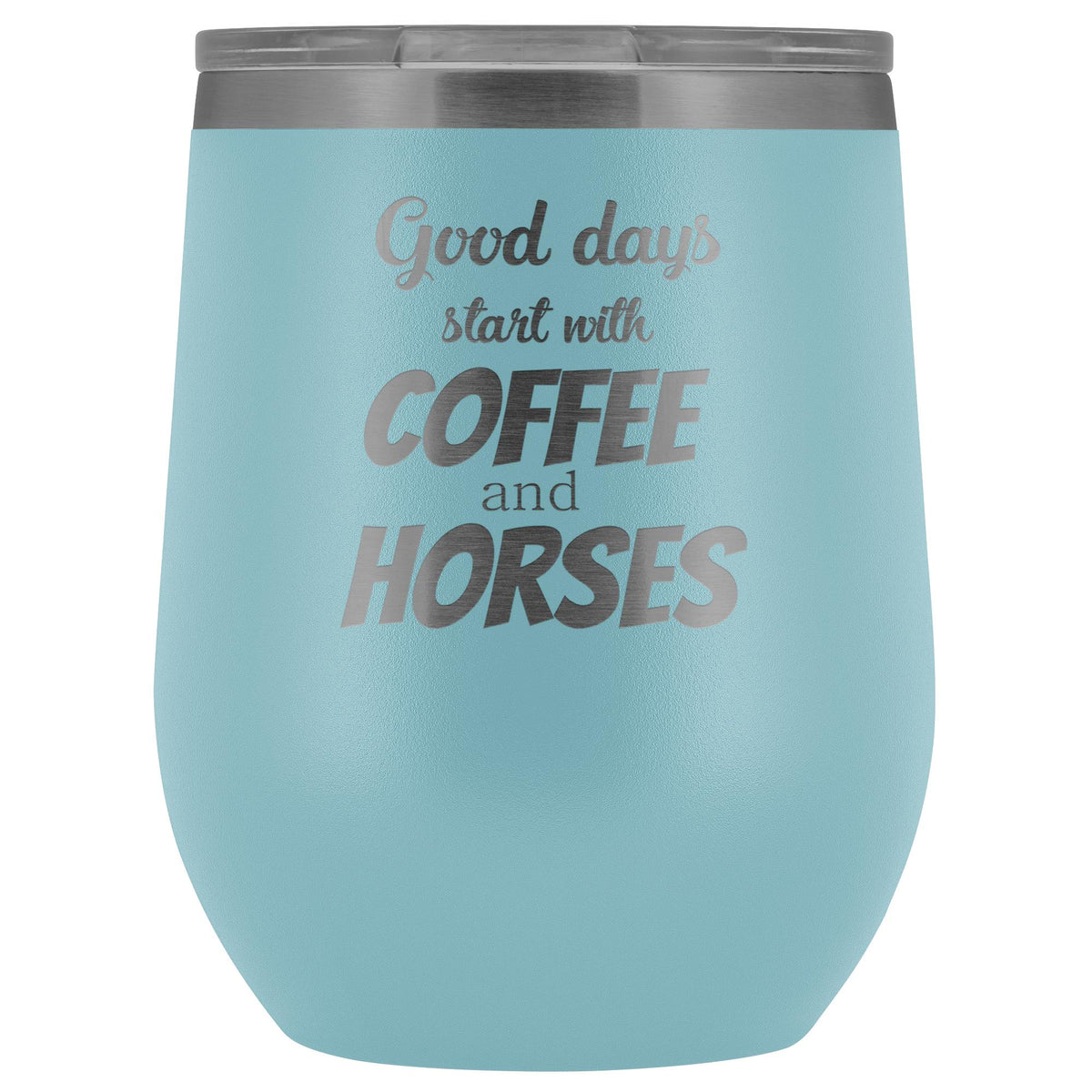 Equine Veterinarian - Coffee and horses 12oz Vacuum Tumbler-Wine Tumbler-I love Veterinary