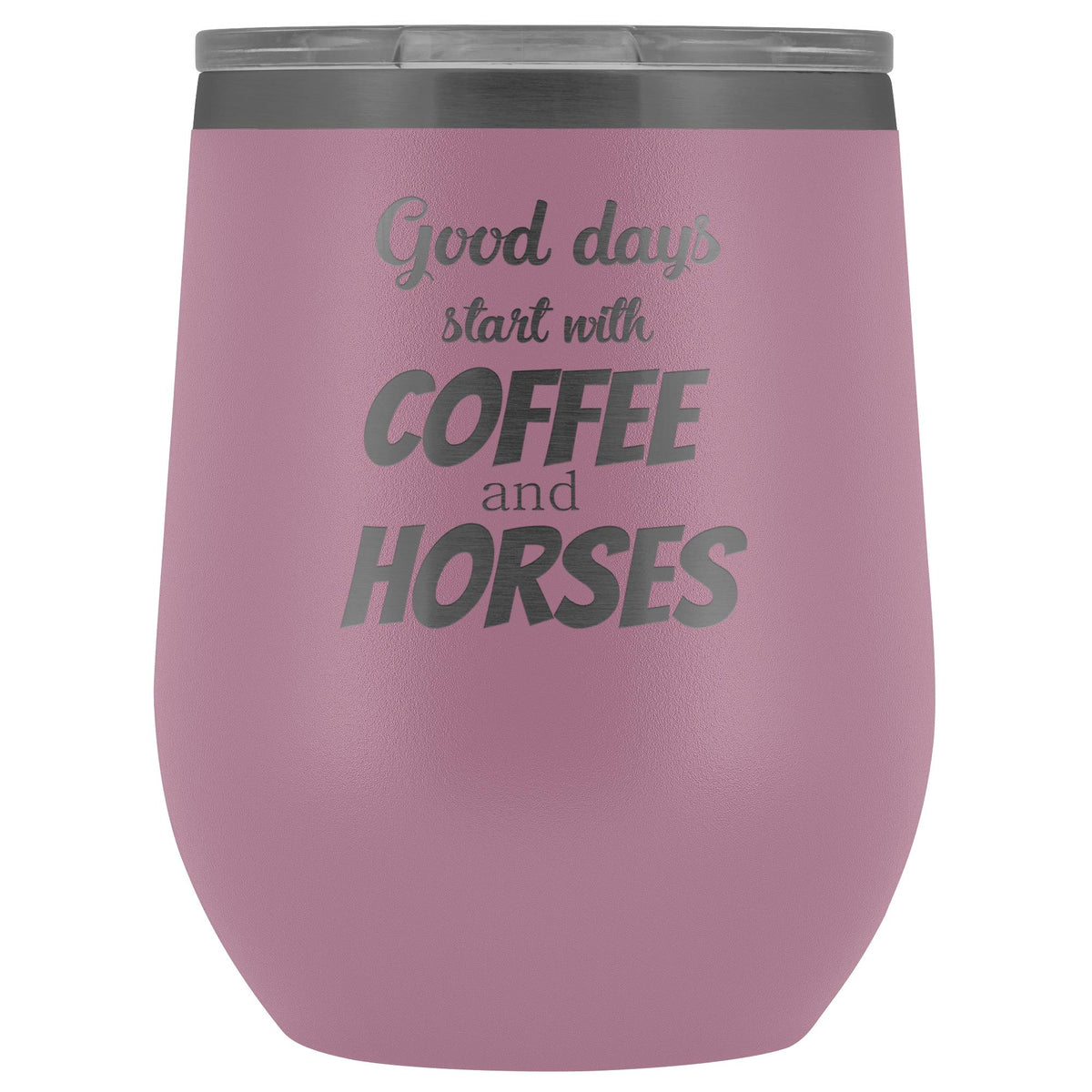 Equine Veterinarian - Coffee and horses 12oz Vacuum Tumbler-Wine Tumbler-I love Veterinary