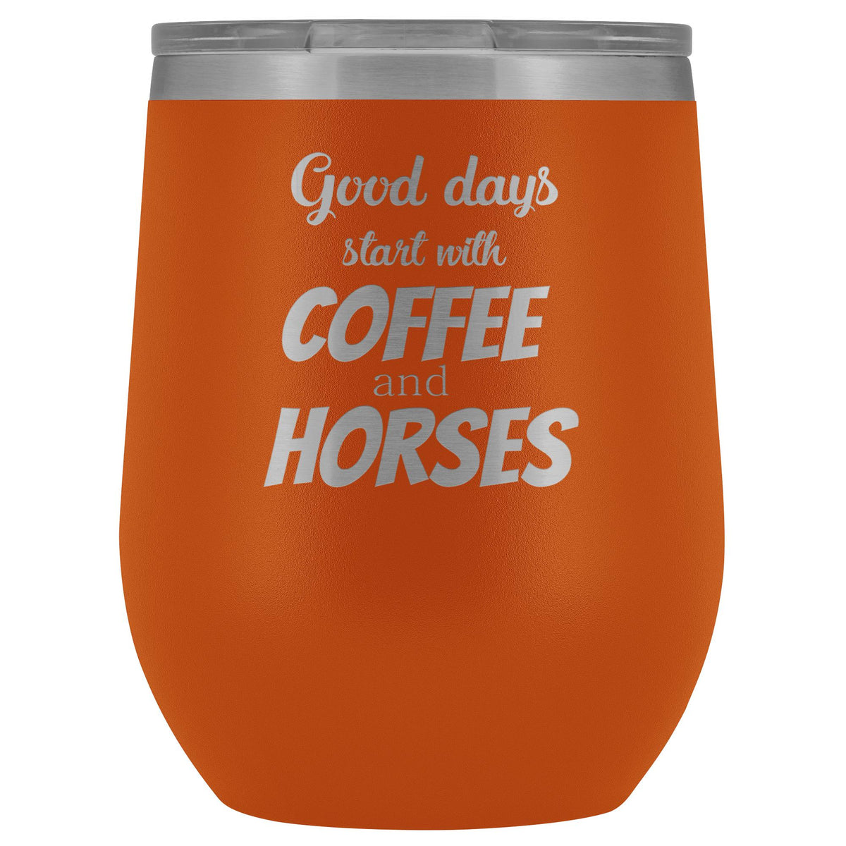 Equine Veterinarian - Coffee and horses 12oz Vacuum Tumbler-Wine Tumbler-I love Veterinary