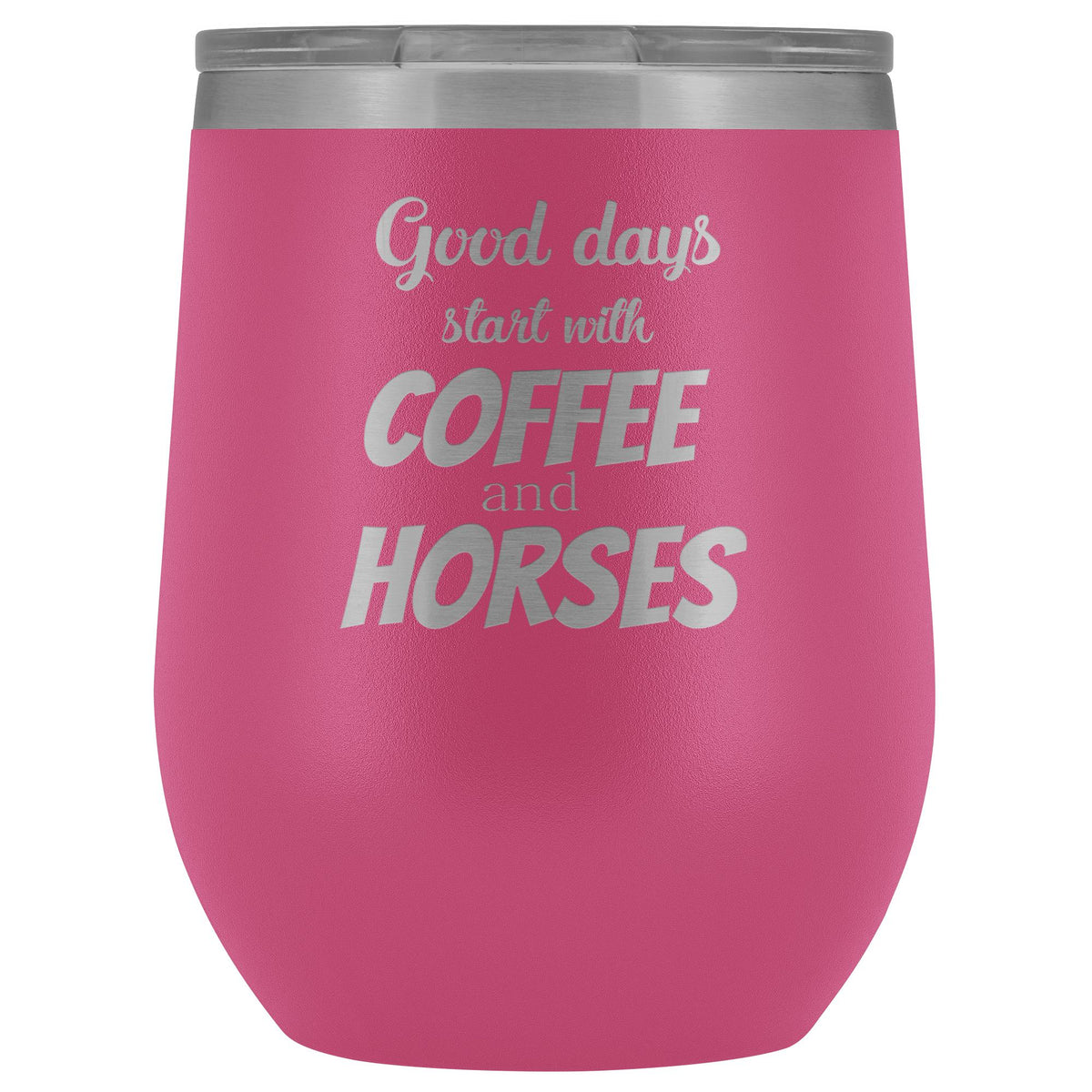 Equine Veterinarian - Coffee and horses 12oz Vacuum Tumbler-Wine Tumbler-I love Veterinary