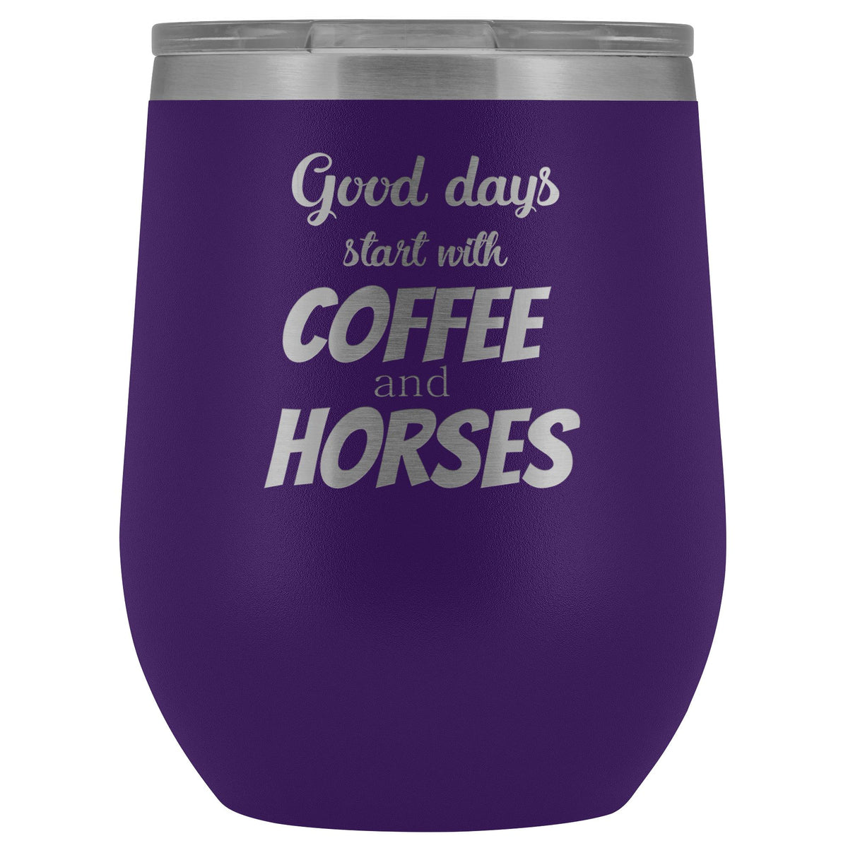 Equine Veterinarian - Coffee and horses 12oz Vacuum Tumbler-Wine Tumbler-I love Veterinary