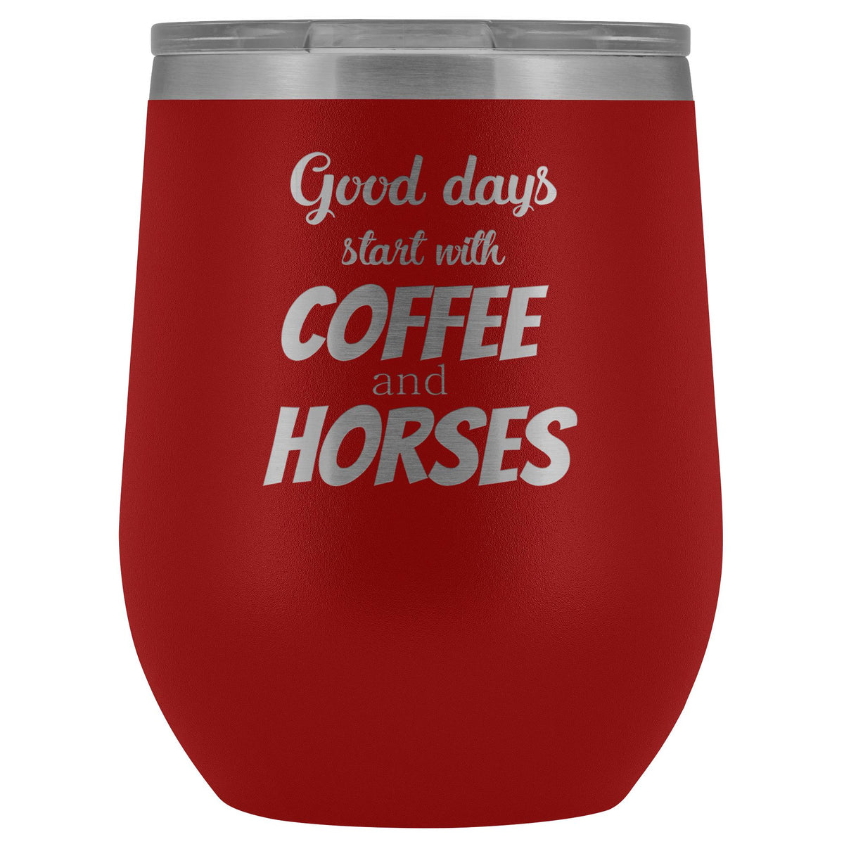 Equine Veterinarian - Coffee and horses 12oz Vacuum Tumbler-Wine Tumbler-I love Veterinary