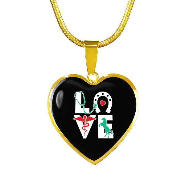 Equine Veterinarian Jewelry Gift Luxury Heart Necklace - Equine Love-Necklace-I love Veterinary