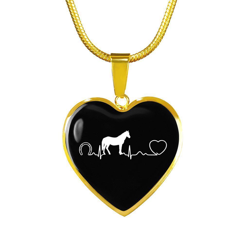 Equine Veterinarian Jewelry Gift Luxury Heart Necklace - Horse pulse-Necklace-I love Veterinary