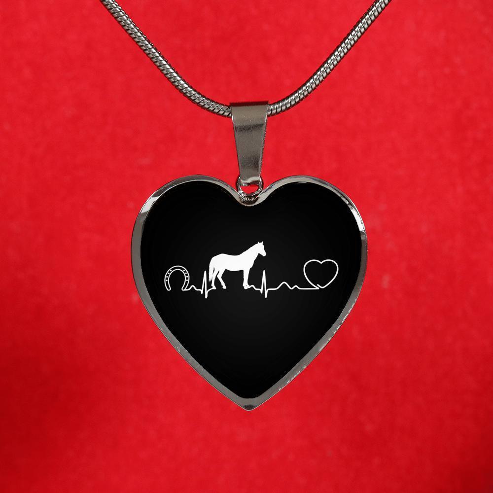 Equine Veterinarian Jewelry Gift Luxury Heart Necklace - Horse pulse-Necklace-I love Veterinary