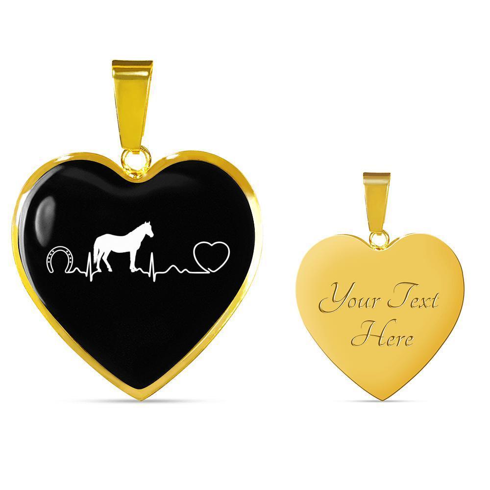 Equine Veterinarian Jewelry Gift Luxury Heart Necklace - Horse pulse-Necklace-I love Veterinary