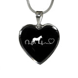 Equine Veterinarian Jewelry Gift Luxury Heart Necklace - Horse pulse-Necklace-I love Veterinary