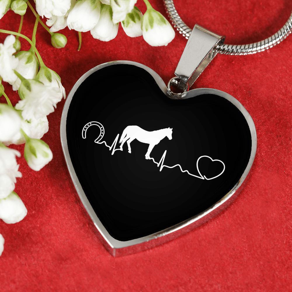 Equine Veterinarian Jewelry Gift Luxury Heart Necklace - Horse pulse-Necklace-I love Veterinary
