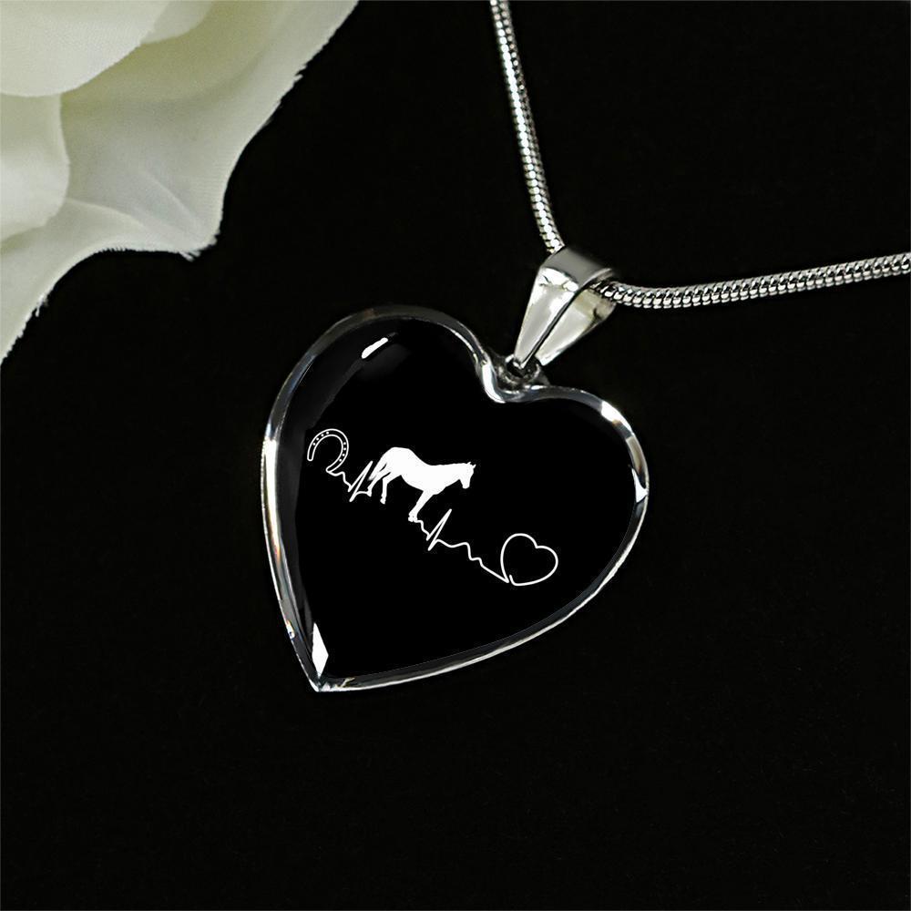 Equine Veterinarian Jewelry Gift Luxury Heart Necklace - Horse pulse-Necklace-I love Veterinary