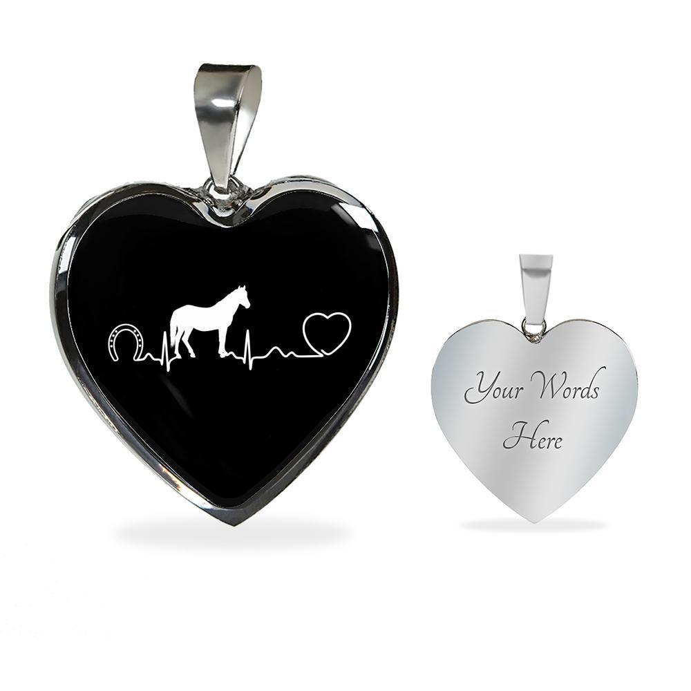 Equine Veterinarian Jewelry Gift Luxury Heart Necklace - Horse pulse-Necklace-I love Veterinary