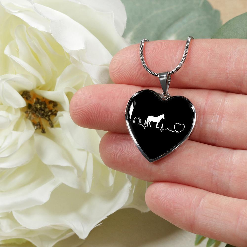 Equine Veterinarian Jewelry Gift Luxury Heart Necklace - Horse pulse-Necklace-I love Veterinary