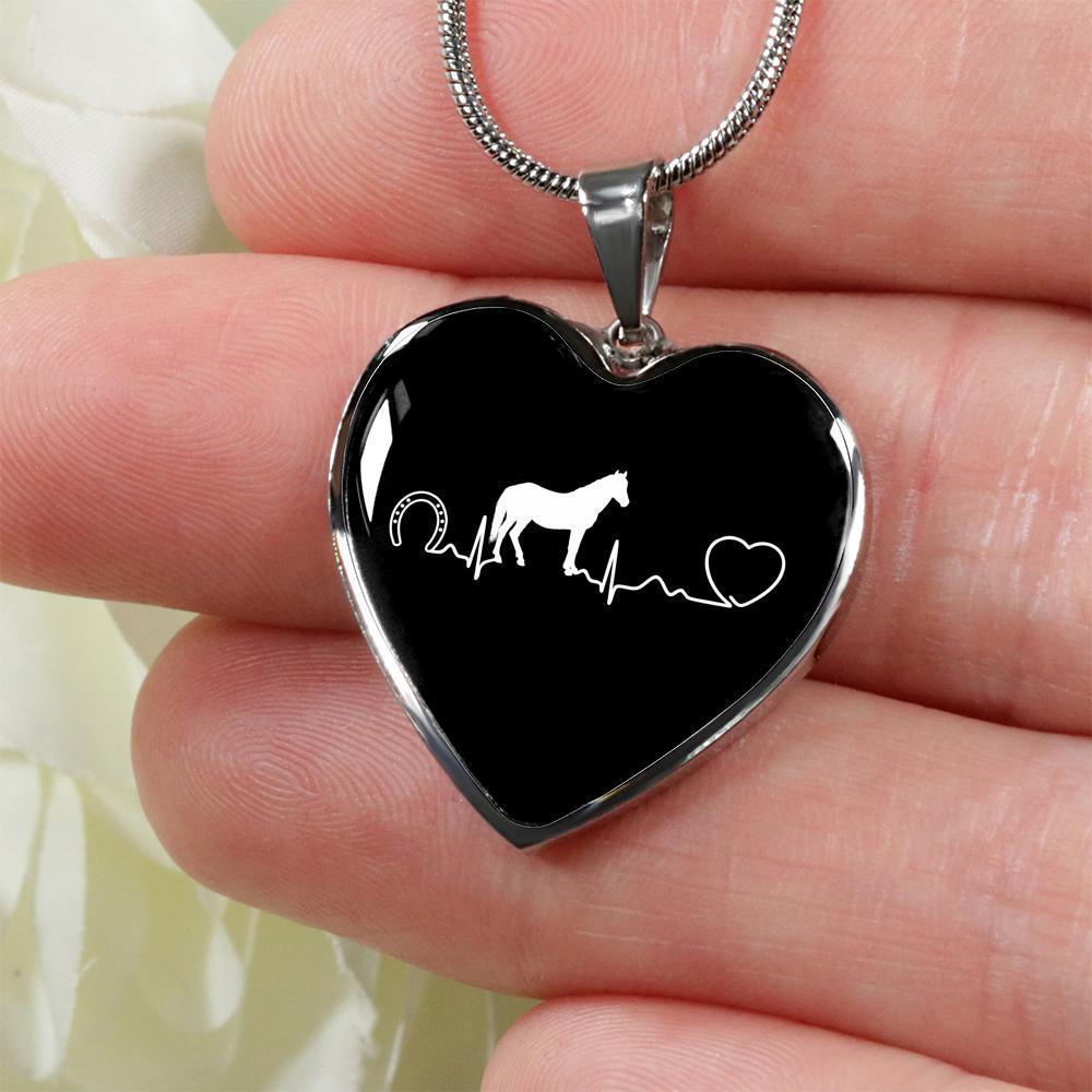 Equine Veterinarian Jewelry Gift Luxury Heart Necklace - Horse pulse-Necklace-I love Veterinary