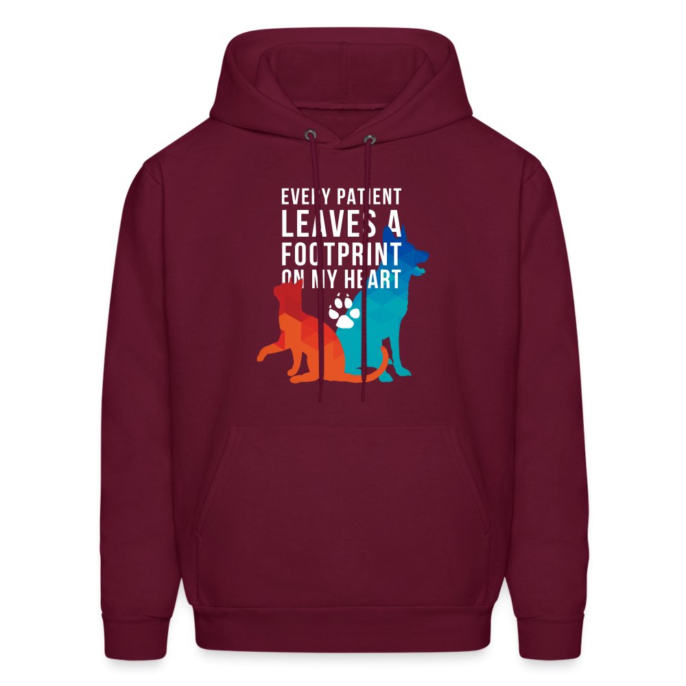 Every patient leaves a footprint on my heart Men's Hoodie-Men's Hoodie | Hanes P170-I love Veterinary