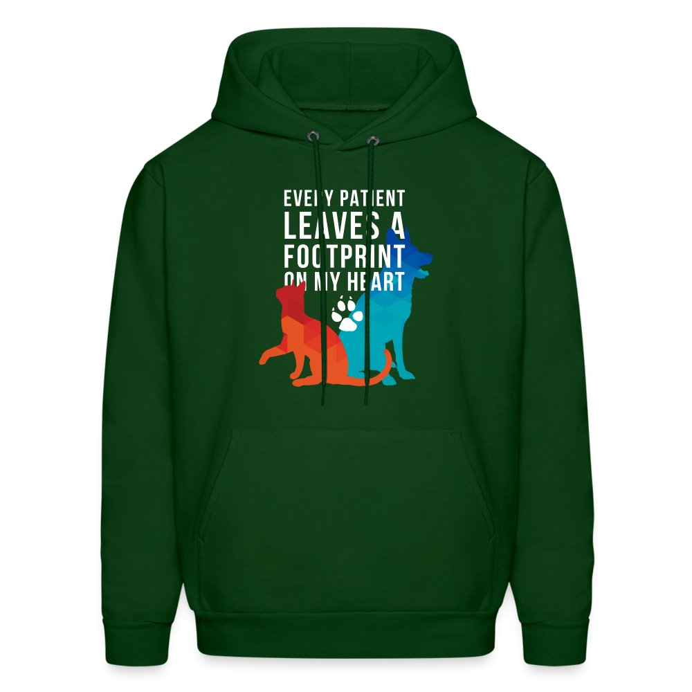 Every patient leaves a footprint on my heart Men's Hoodie-Men's Hoodie | Hanes P170-I love Veterinary