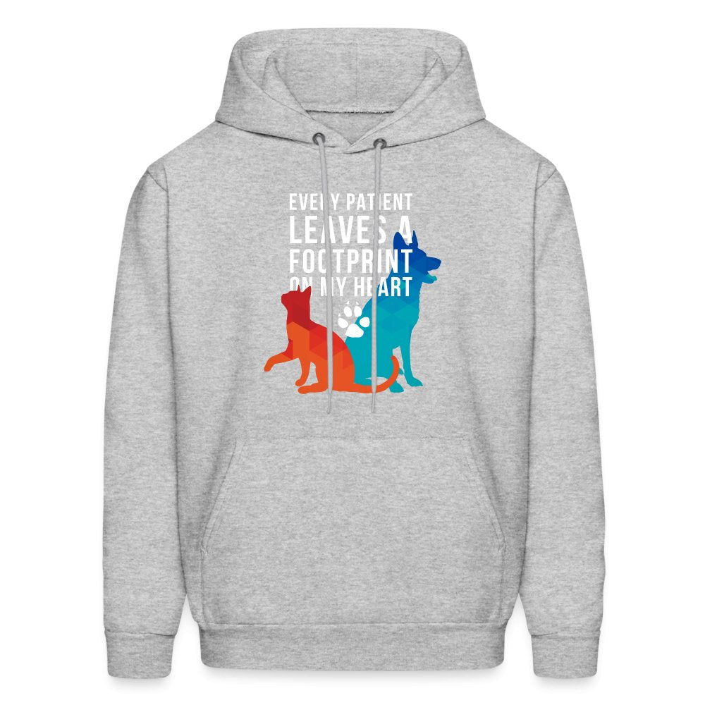 Every patient leaves a footprint on my heart Men's Hoodie-Men's Hoodie | Hanes P170-I love Veterinary
