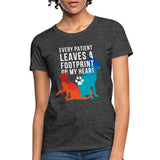 Every Patient Leaves a Footprint Women's T-Shirt-Women's T-Shirt | Fruit of the Loom L3930R-I love Veterinary