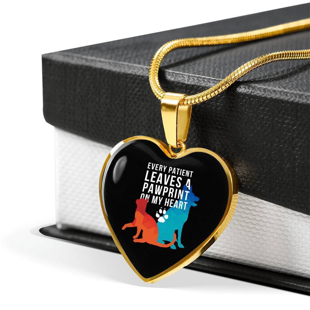 Every patient Leaves a Pawprint Luxury Heart Necklace-Necklace-I love Veterinary