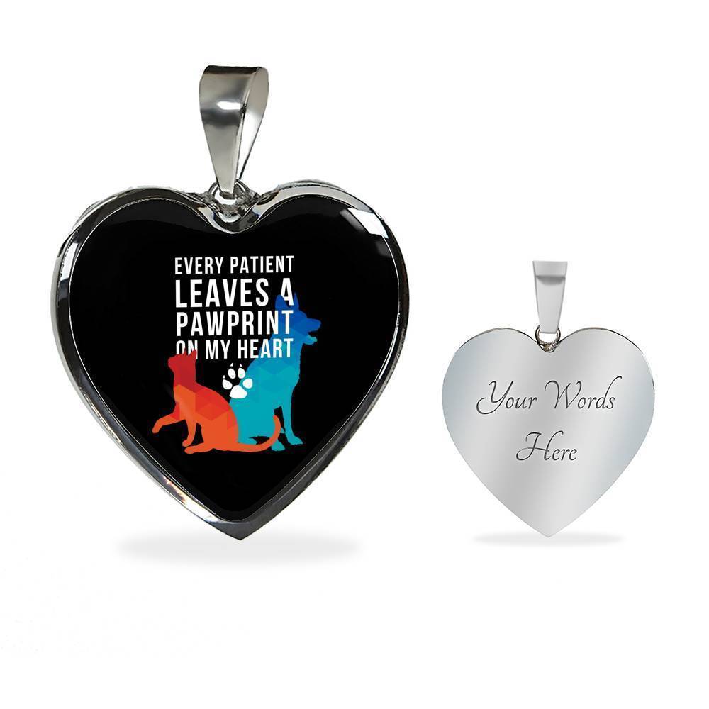 Every patient Leaves a Pawprint Luxury Heart Necklace-Necklace-I love Veterinary