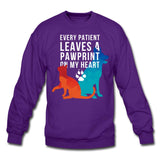 Every patient leaves a pawprint on my heart Crewneck Sweatshirt-Unisex Crewneck Sweatshirt | Gildan 18000-I love Veterinary