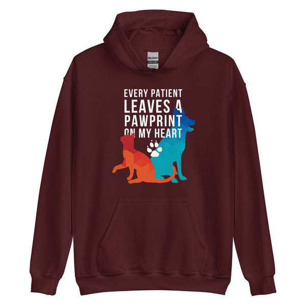 Every patient leaves a pawprint on my heart Unisex Hoodie-I love Veterinary