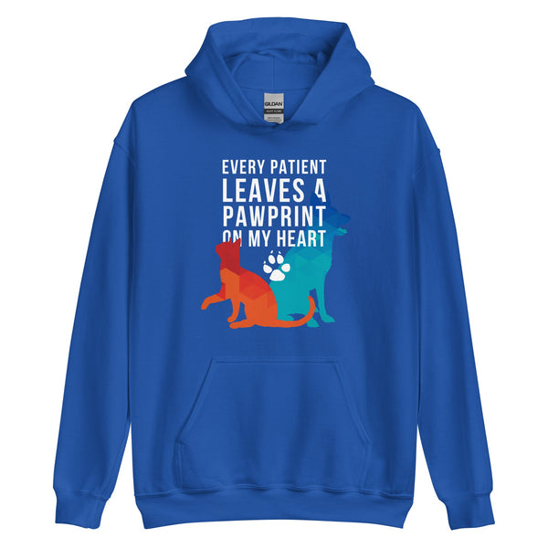 Every patient leaves a pawprint on my heart Unisex Hoodie-I love Veterinary