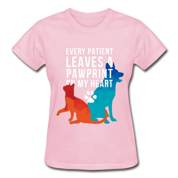 Every patients leaves a pawprint on my heart Gildan Ultra Cotton Ladies T-Shirt-Ultra Cotton Ladies T-Shirt | Gildan G200L-I love Veterinary