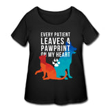 Every patients leaves a pawprint on my heart Women's Curvy T-shirt-Women’s Curvy T-Shirt | LAT 3804-I love Veterinary