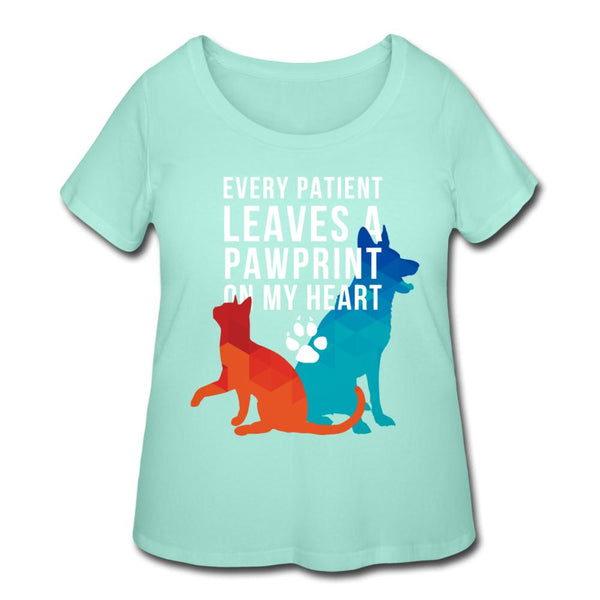 Every patients leaves a pawprint on my heart Women's Curvy T-shirt-Women’s Curvy T-Shirt | LAT 3804-I love Veterinary