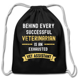 Exhausted Vet Assistant Cotton Drawstring Bag-Cotton Drawstring Bag | Q-Tees Q4500-I love Veterinary