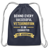 Exhausted Vet Assistant Cotton Drawstring Bag-Cotton Drawstring Bag | Q-Tees Q4500-I love Veterinary