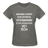 Exhausted Vet Tech Gildan Ultra Cotton Ladies T-Shirt-Ultra Cotton Ladies T-Shirt | Gildan G200L-I love Veterinary