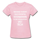 Exhausted Vet Tech Gildan Ultra Cotton Ladies T-Shirt-Ultra Cotton Ladies T-Shirt | Gildan G200L-I love Veterinary