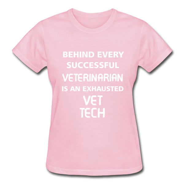 Exhausted Vet Tech Gildan Ultra Cotton Ladies T-Shirt-Ultra Cotton Ladies T-Shirt | Gildan G200L-I love Veterinary