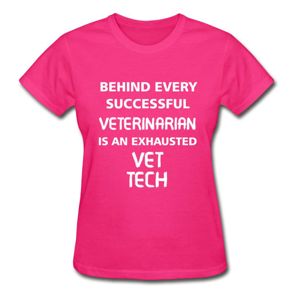 Exhausted Vet Tech Gildan Ultra Cotton Ladies T-Shirt-Ultra Cotton Ladies T-Shirt | Gildan G200L-I love Veterinary