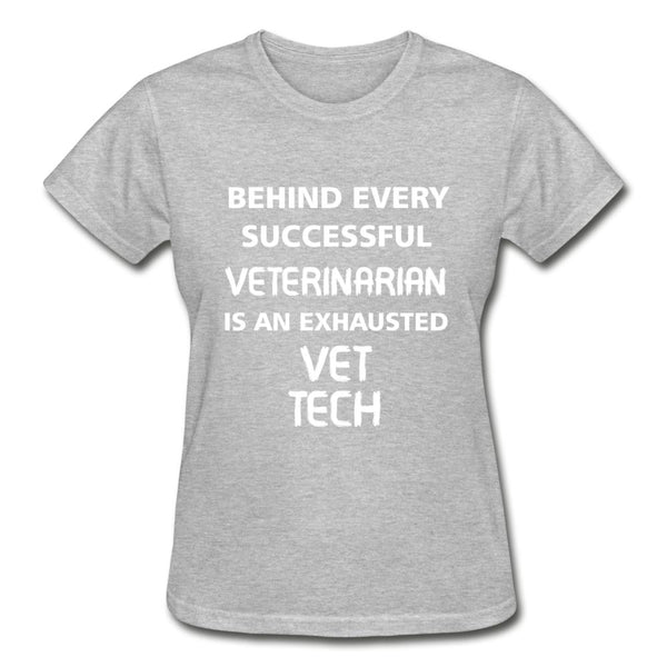 Exhausted Vet Tech Gildan Ultra Cotton Ladies T-Shirt-Ultra Cotton Ladies T-Shirt | Gildan G200L-I love Veterinary