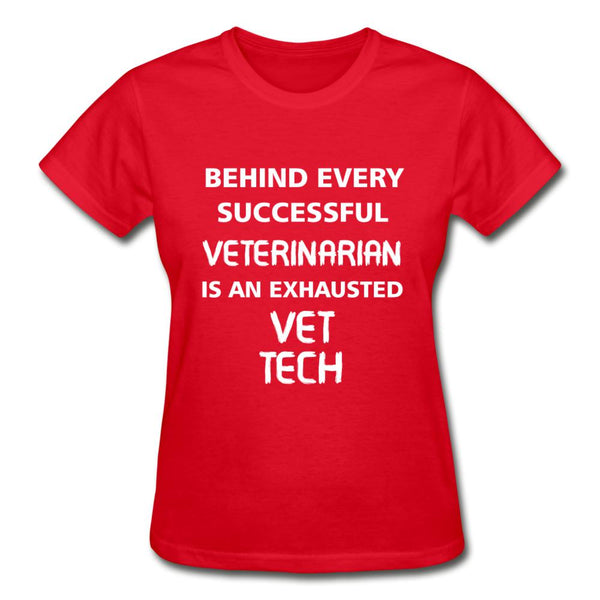 Exhausted Vet Tech Gildan Ultra Cotton Ladies T-Shirt-Ultra Cotton Ladies T-Shirt | Gildan G200L-I love Veterinary