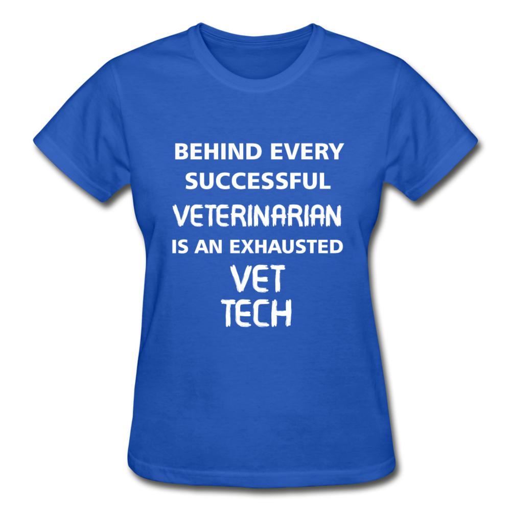 Exhausted Vet Tech Gildan Ultra Cotton Ladies T-Shirt-Ultra Cotton Ladies T-Shirt | Gildan G200L-I love Veterinary