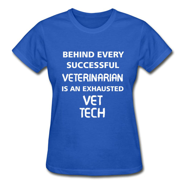 Exhausted Vet Tech Gildan Ultra Cotton Ladies T-Shirt-Ultra Cotton Ladies T-Shirt | Gildan G200L-I love Veterinary