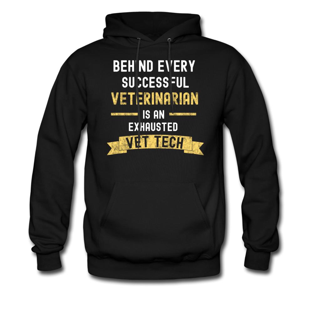 Exhausted Vet Tech Unisex Hoodie-Men's Hoodie | Hanes P170-I love Veterinary