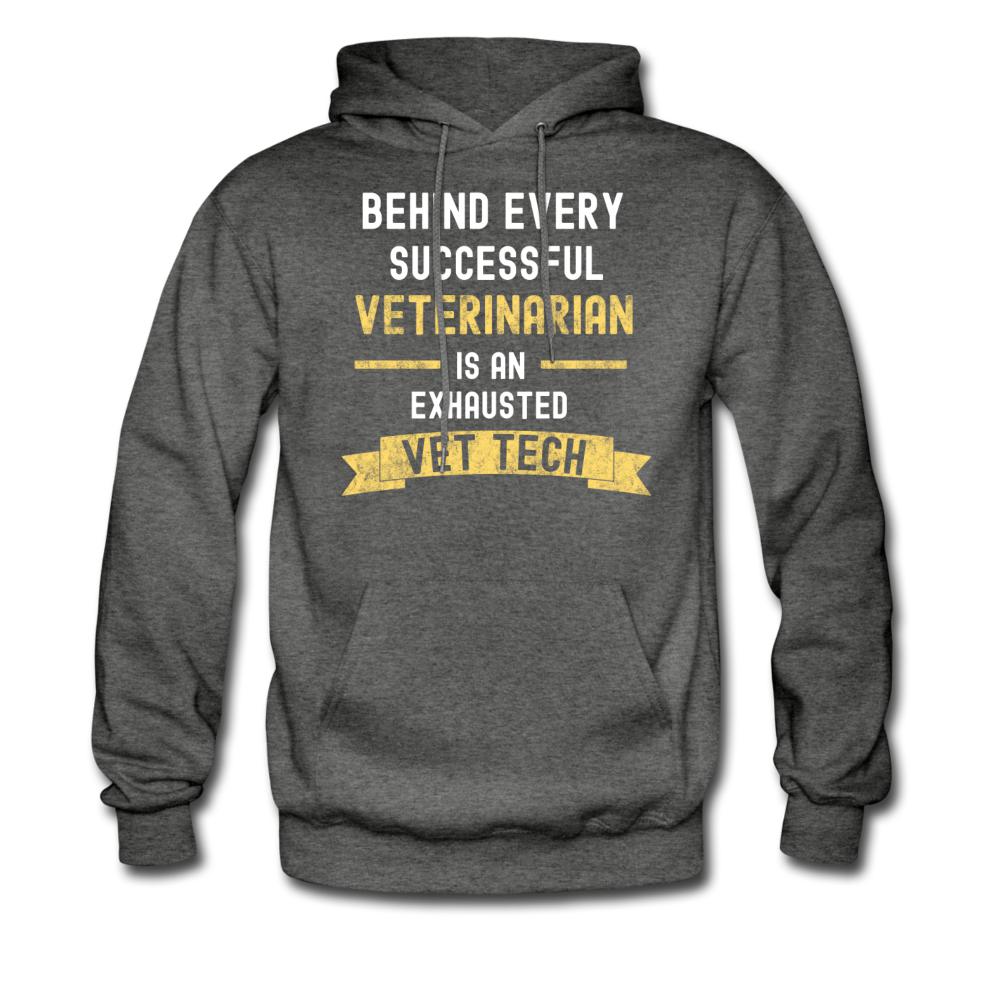 Exhausted Vet Tech Unisex Hoodie-Men's Hoodie | Hanes P170-I love Veterinary