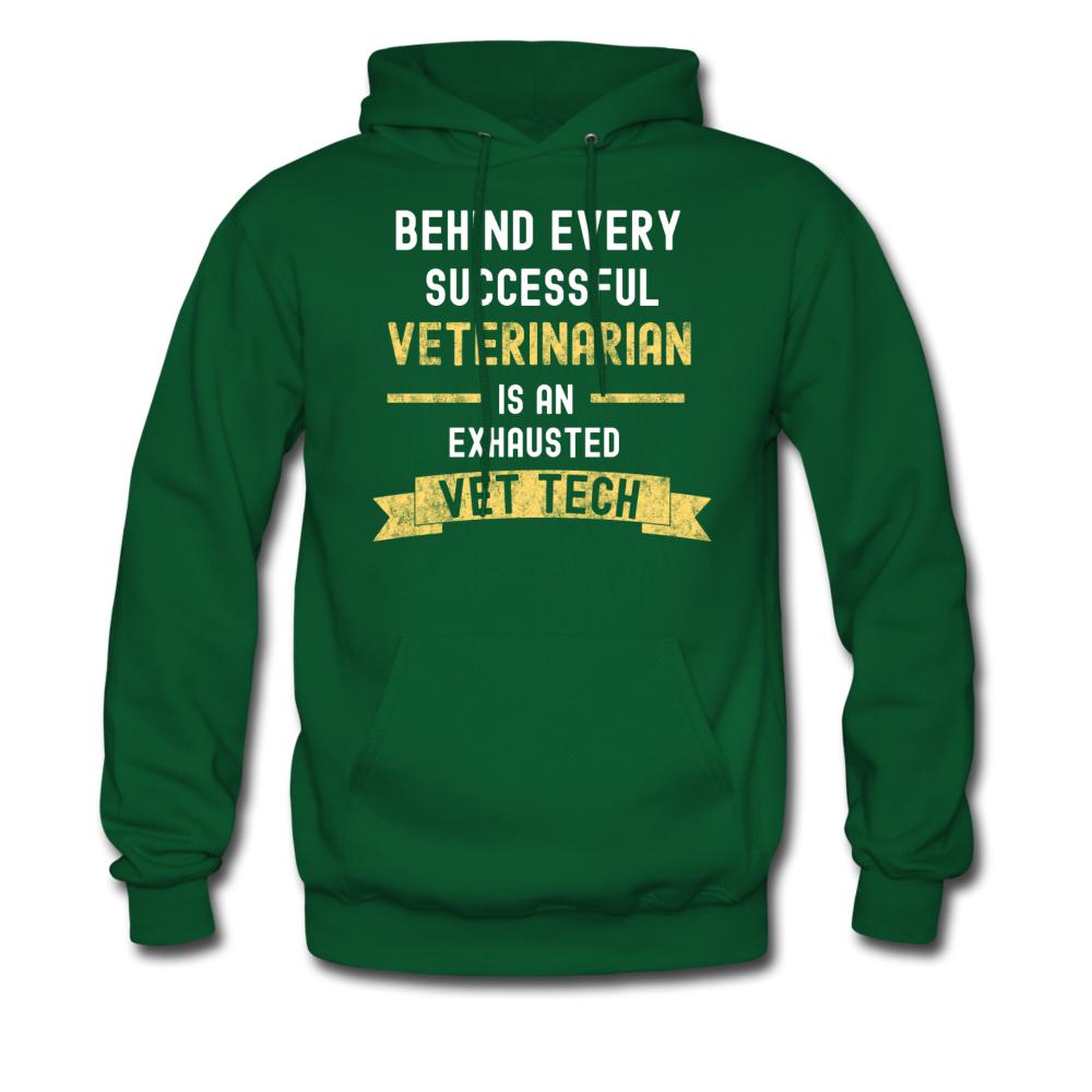 Exhausted Vet Tech Unisex Hoodie-Men's Hoodie | Hanes P170-I love Veterinary