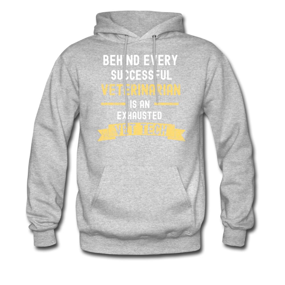 Exhausted Vet Tech Unisex Hoodie-Men's Hoodie | Hanes P170-I love Veterinary