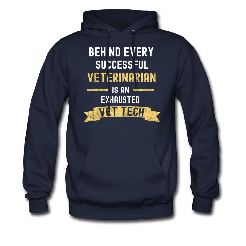 Exhausted Vet Tech Unisex Hoodie-Men's Hoodie | Hanes P170-I love Veterinary
