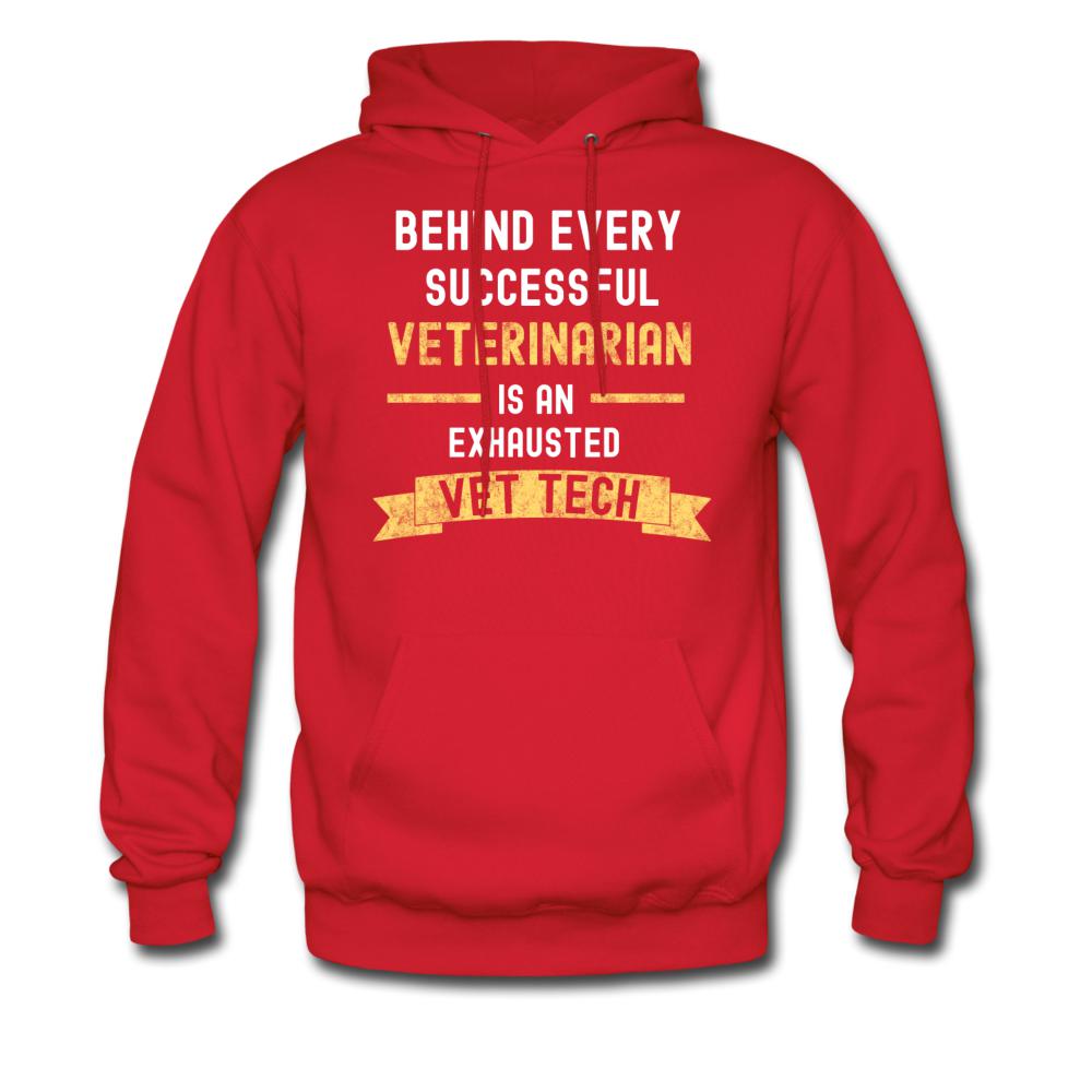 Exhausted Vet Tech Unisex Hoodie-Men's Hoodie | Hanes P170-I love Veterinary
